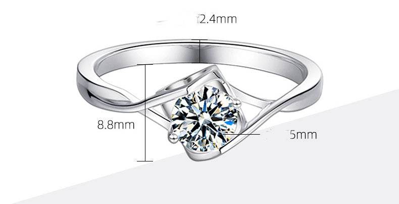 Fashionable Simple 0.5 Carat Moissanite Ring - MYLUXURY LANE ENTERPRISE