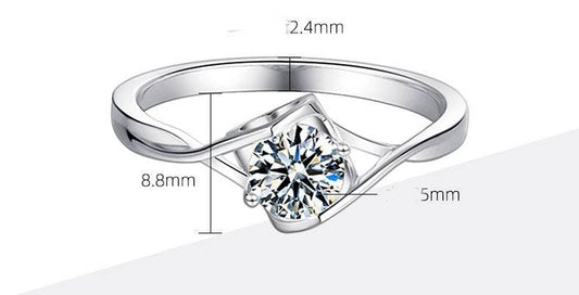 Fashionable Simple 0.5 Carat Moissanite Ring - MYLUXURY LANE ENTERPRISE