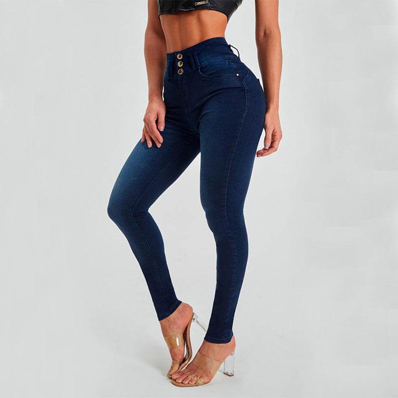 High Waist Jeans Women's Skinny Trousers Tight Stretch Shaping And Hip Lifting Pants - MYLUXURY LANE ENTERPRISE