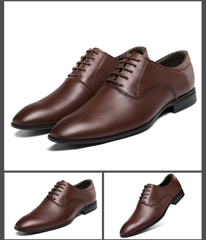 Men's Pointed Business Casual Leather Shoes - MYLUXURY LANE ENTERPRISE