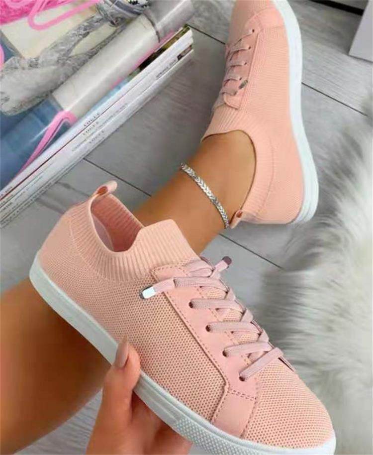 Flat Lace-Up Fly Woven Mesh Breathable Shoes - MYLUXURY LANE ENTERPRISE