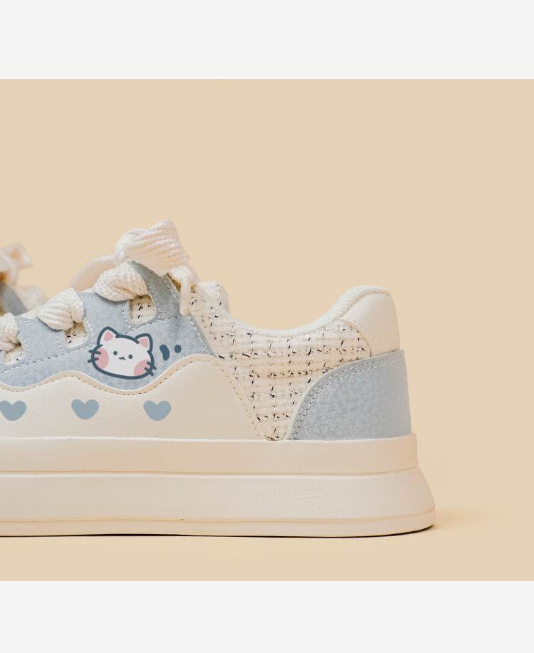 Cute Girls' Sneakers Lace-up Low-top White Shoes - MYLUXURY LANE ENTERPRISE