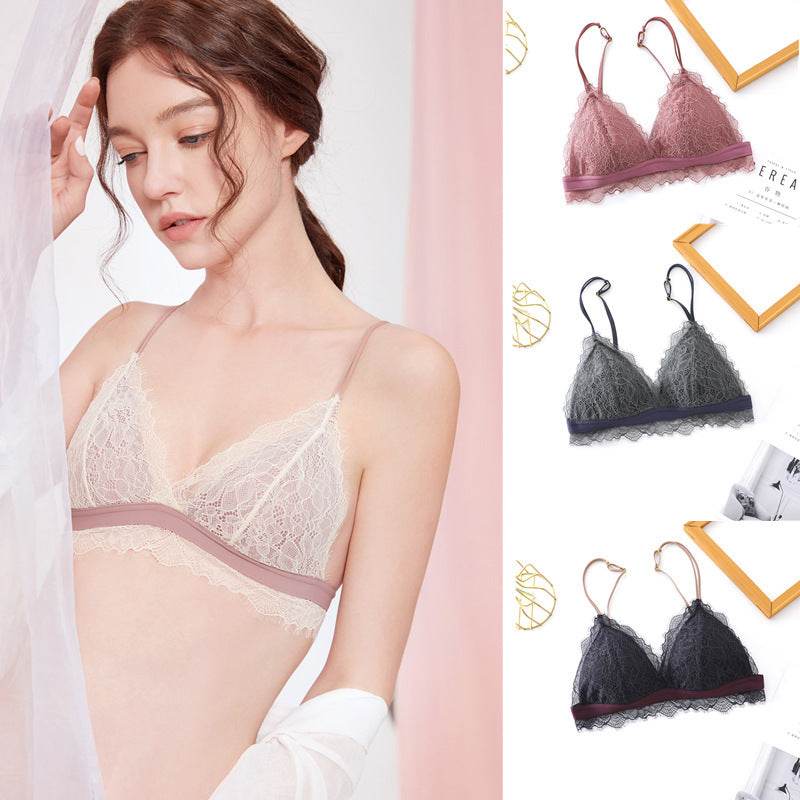 Lace French triangle cup bra set - MYLUXURY LANE ENTERPRISE