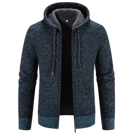 Winter Coat Zipper Closure Solid Color Long Sleeves Drawstring With Hat Keep Warm Casual Thicken Plush Sweater Coat For Daily - MYLUXURY LANE ENTERPRISE