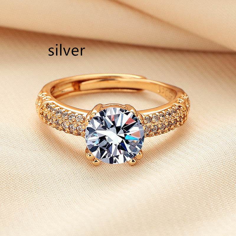 2 Karat High Carbon Stone Popular Ring Women's Simple - MYLUXURY LANE ENTERPRISE