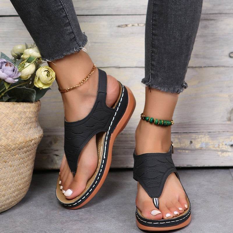 Summer Shoes Roman Retro Style Clip Toe Sandals Women Ankle Buckle Shoes - MYLUXURY LANE ENTERPRISE