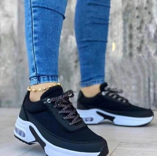 Sports Shoes Women SneakersThick Sole Mesh Breathable Casual Lace-Up Shoes - MYLUXURY LANE ENTERPRISE