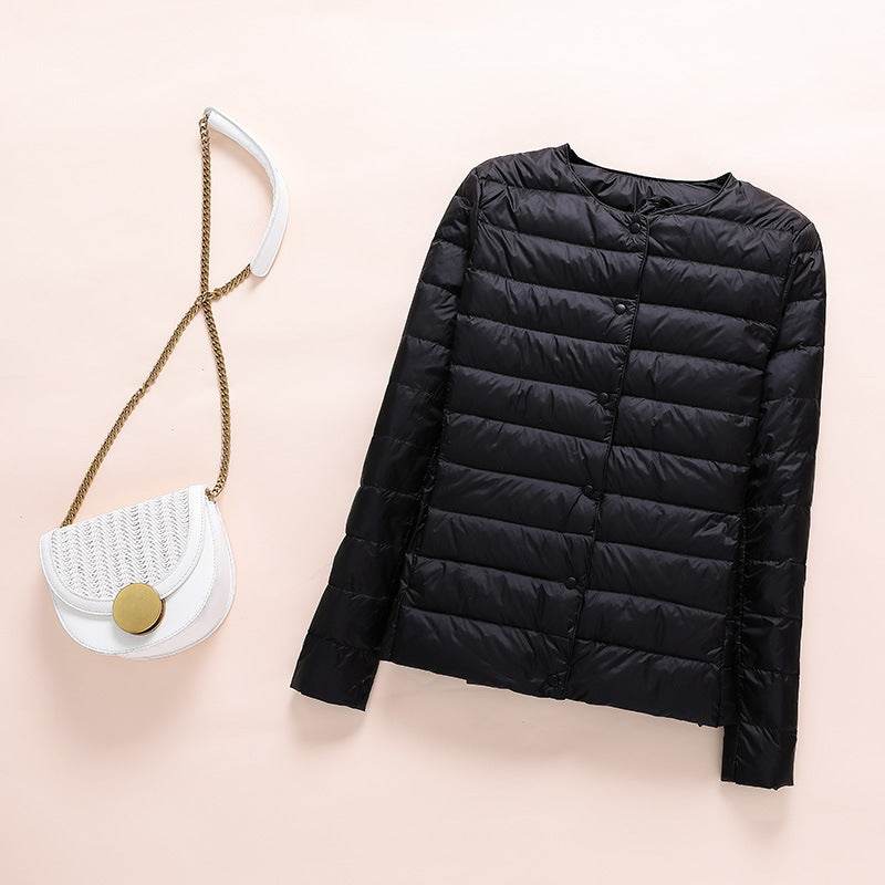 Collarless Lightweight And Convenient Round Neck Slim Short Down Jacket - MYLUXURY LANE ENTERPRISE