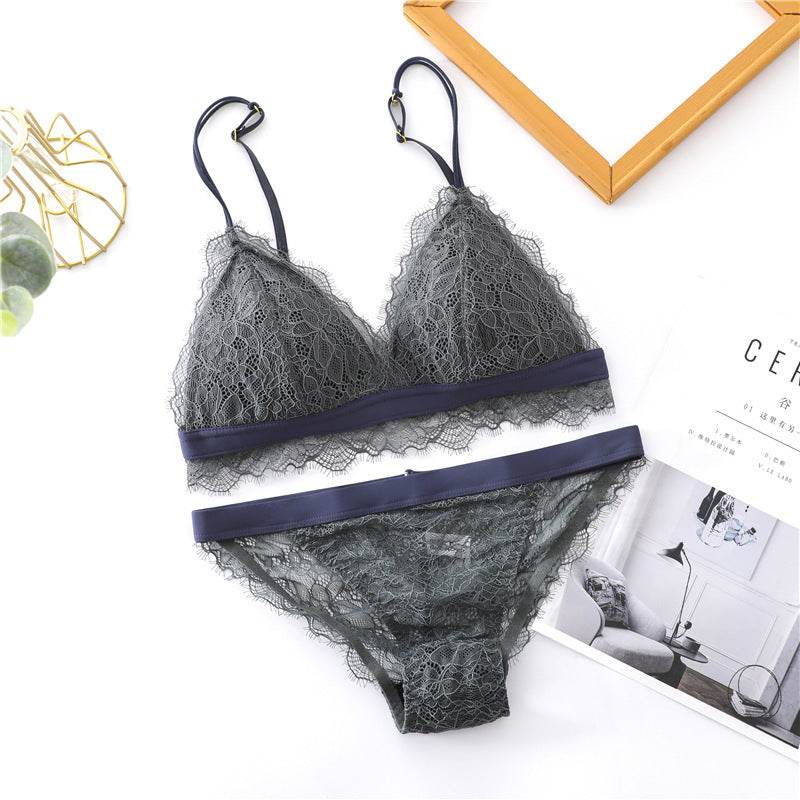 Lace French triangle cup bra set - MYLUXURY LANE ENTERPRISE