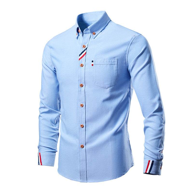 Men's Casual Fashion Slim Fit Lapel Long Sleeve Shirt - MYLUXURY LANE ENTERPRISE