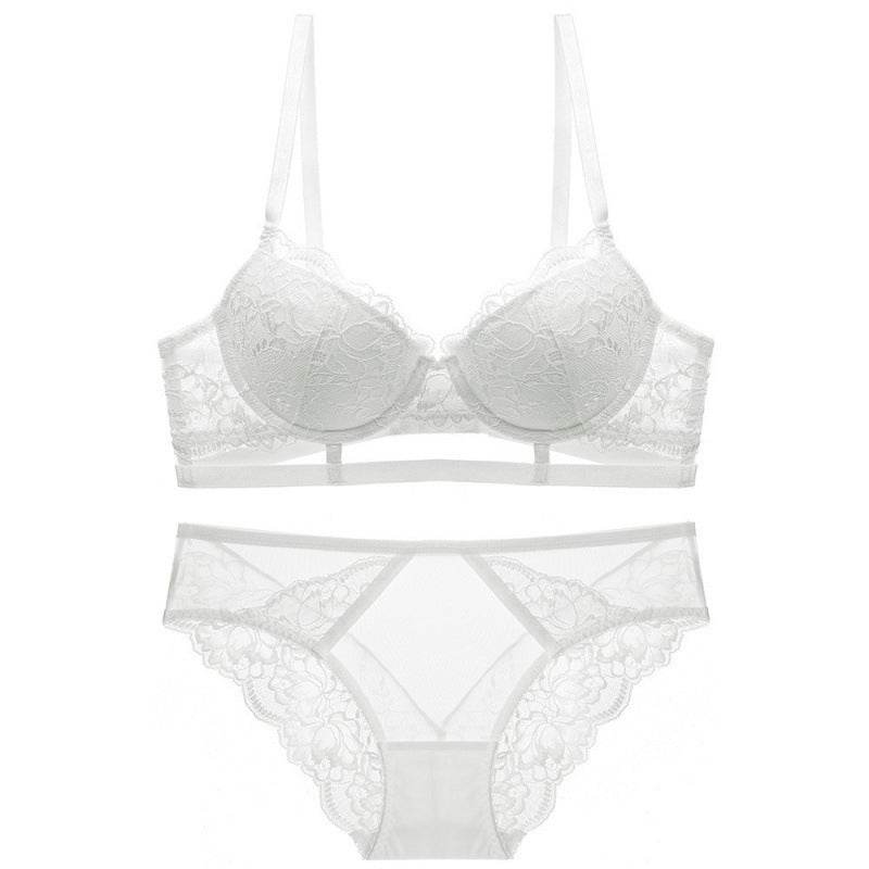 European And American Lace Underwear Women's Gather Bandage Bra Set - MYLUXURY LANE ENTERPRISE