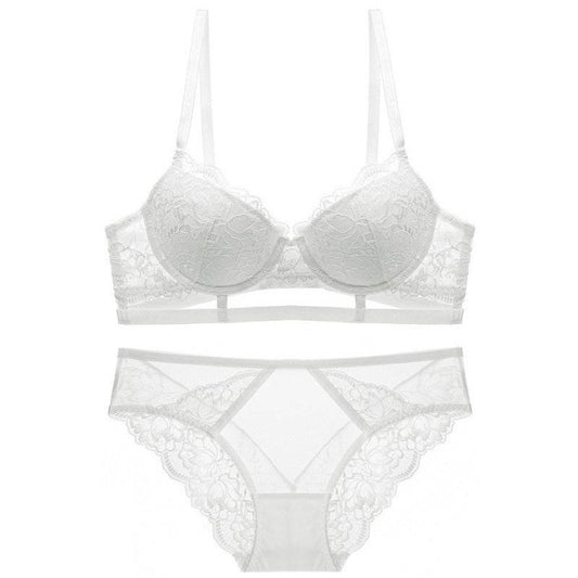 European And American Lace Underwear Women's Gather Bandage Bra Set - MYLUXURY LANE ENTERPRISE