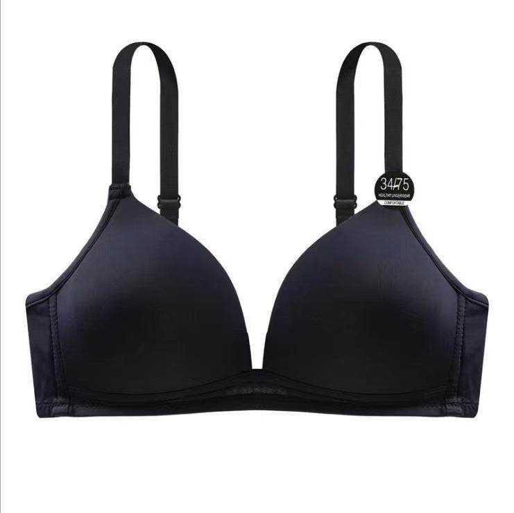 Solid Color Thin Triangle Cup Without Steel Ring Comfortable Push Up Bra - MYLUXURY LANE ENTERPRISE