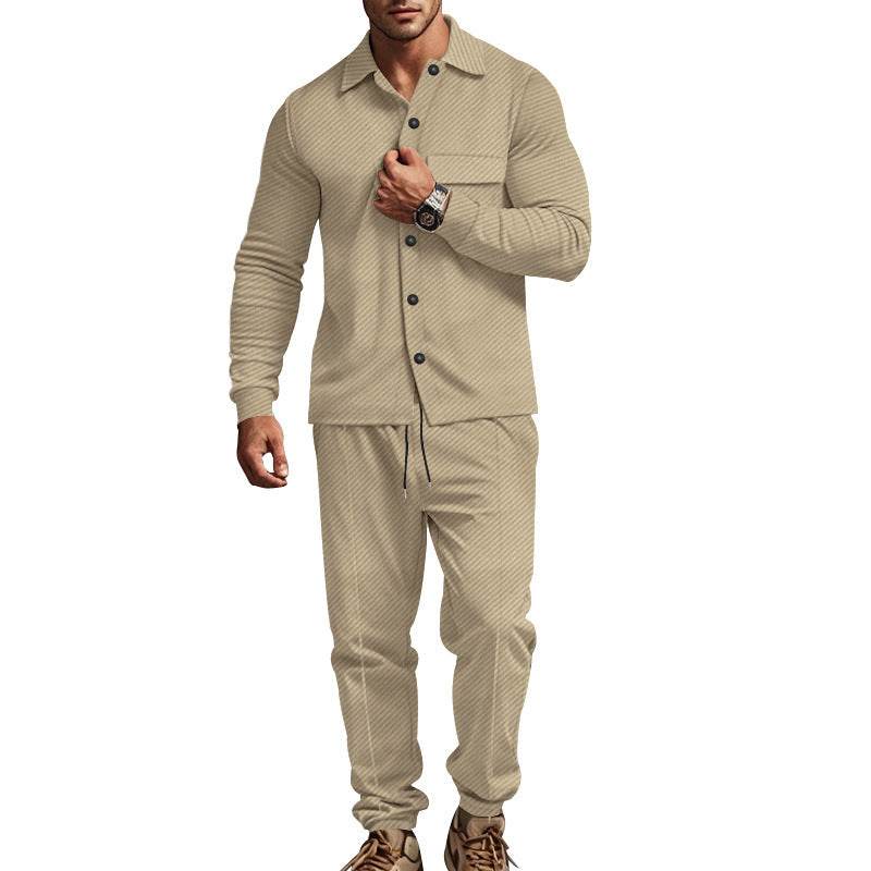 Fall And Winter Lapels Heavy Jacquard Trousers Suit - MYLUXURY LANE ENTERPRISE