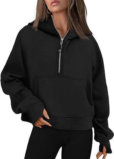 Zipper Hoodies Sweatshirts With Pocket Loose Sport Tops Long Sleeve Pullover Sweaters Winter Fall Outfits Women Clothing - MYLUXURY LANE ENTERPRISE