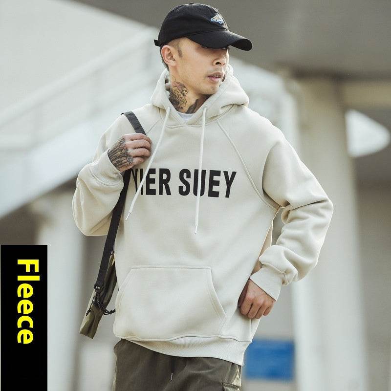 Vintage Fleece-lined Hoodie Thick Coat American Fashion Brand Top - MYLUXURY LANE ENTERPRISE