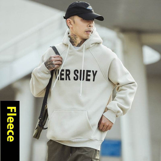 Vintage Fleece-lined Hoodie Thick Coat American Fashion Brand Top - MYLUXURY LANE ENTERPRISE