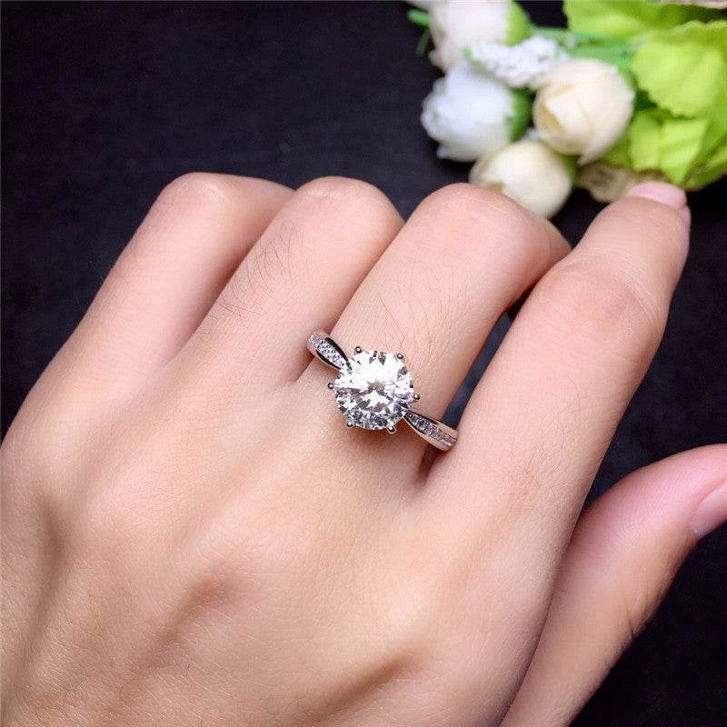 Moissanite Sterling Silver 18K White Gold Plated Ring - MYLUXURY LANE ENTERPRISE