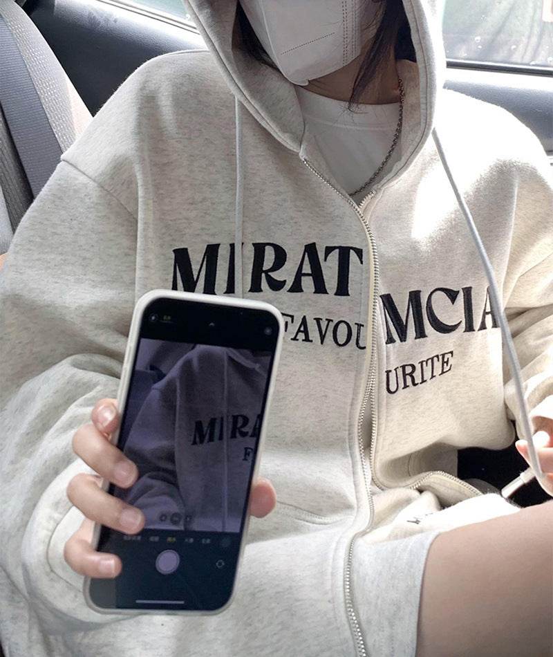 Women's Retro Easy Matching Loose Zip Hoodie Coat - MYLUXURY LANE ENTERPRISE