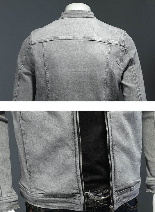 High Quality Stretch Zipper Denim Jacket Men - MYLUXURY LANE ENTERPRISE