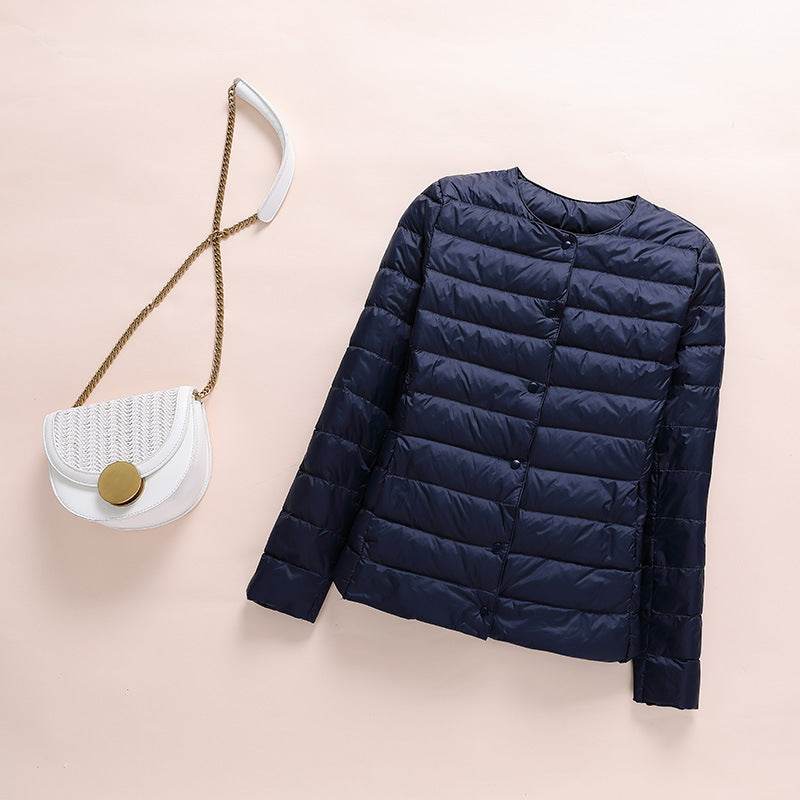 Collarless Lightweight And Convenient Round Neck Slim Short Down Jacket - MYLUXURY LANE ENTERPRISE