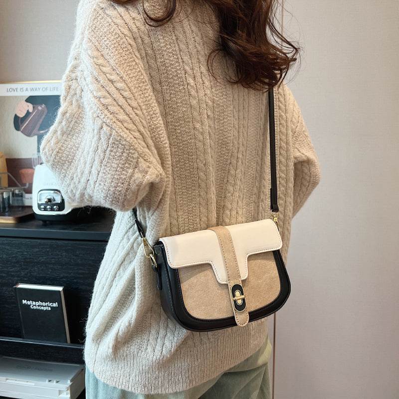 Retro Casual Bag Female Fashion Color Contrast - MYLUXURY LANE ENTERPRISE