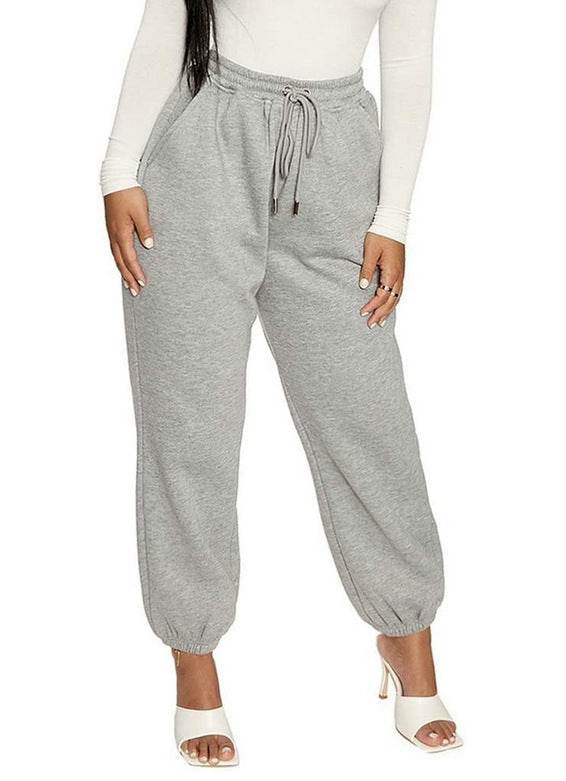 Women's Fashion Solid Color Ankle Banded Pants - MYLUXURY LANE ENTERPRISE