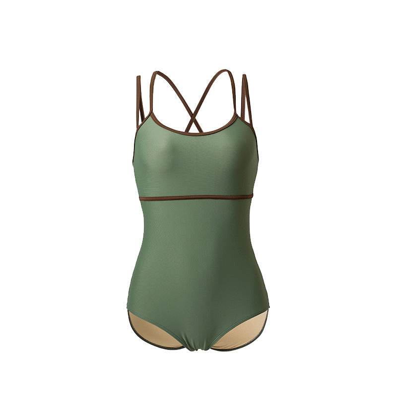Color Matching Simple Backless Swimsuit Women's Sling One-piece Swimsuit - MYLUXURY LANE ENTERPRISE