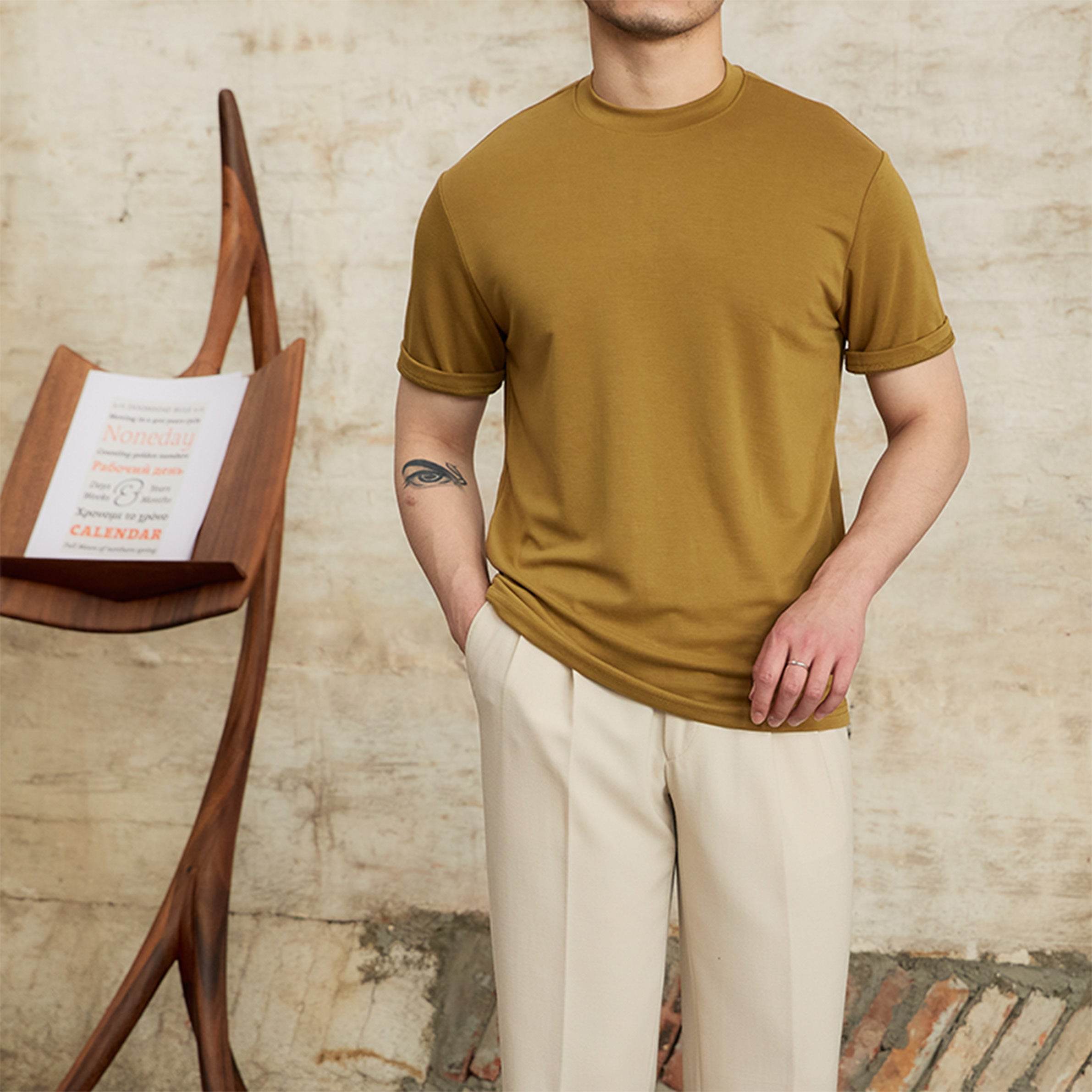 Skin-friendly Soft Glutinous Draping Short Sleeve Round Neck T-shirt - MYLUXURY LANE ENTERPRISE