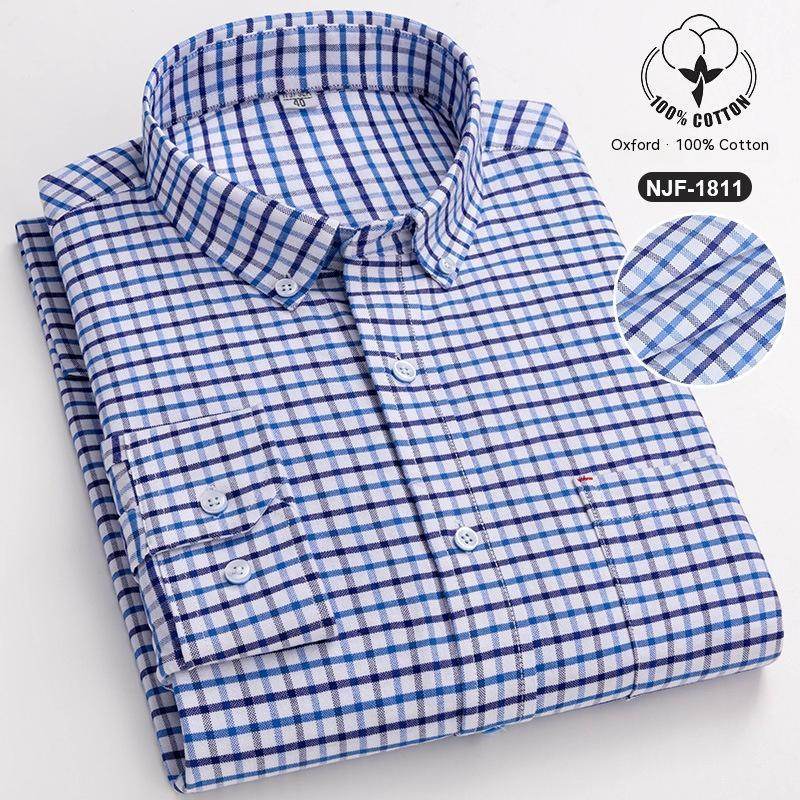 Casual Oxford Men's Full Cotton Shirt - MYLUXURY LANE ENTERPRISE