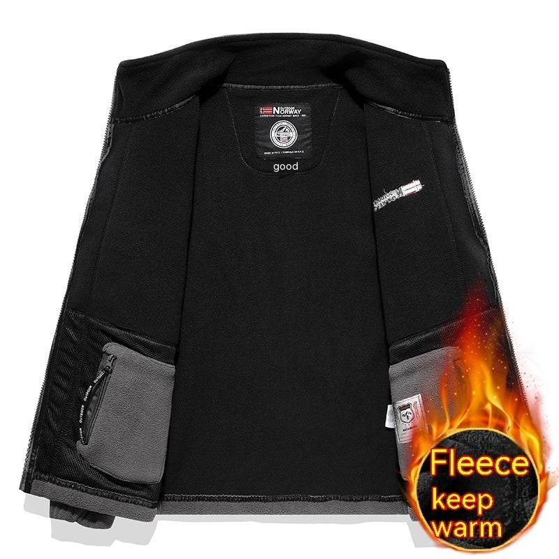 Men's Fashion Double Polar Warm Stand Collar Fleece Jacket - MYLUXURY LANE ENTERPRISE