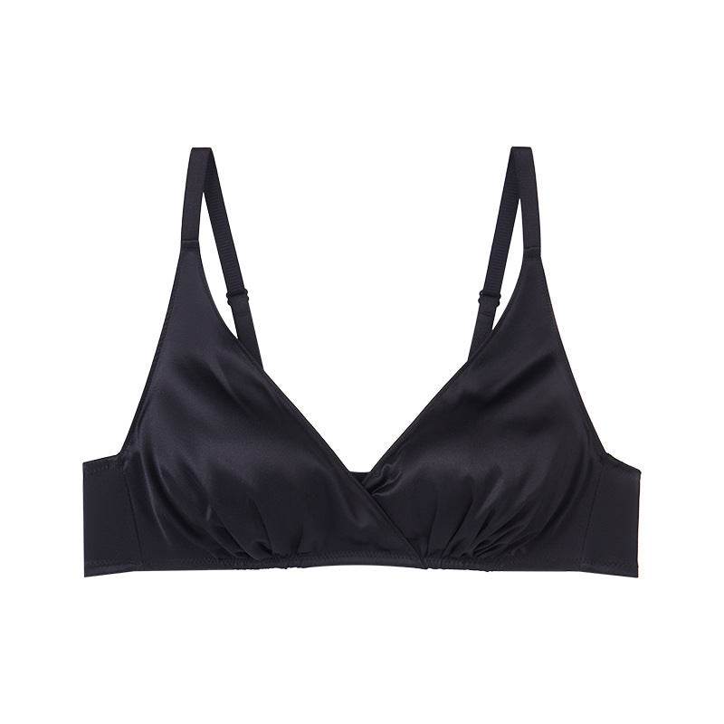 Double-sided Gathering Bra Frameless Bright Silk Underwear - MYLUXURY LANE ENTERPRISE