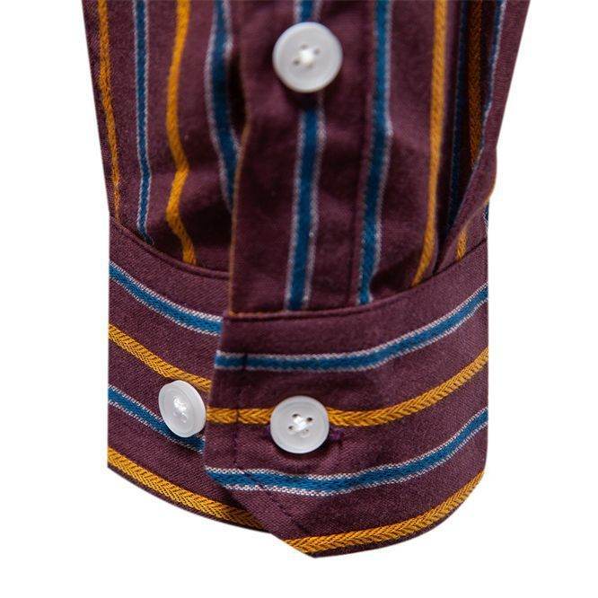 Men's Fashionable All-match Striped Long-sleeved Cotton Shirt Top - MYLUXURY LANE ENTERPRISE