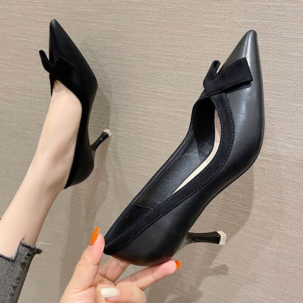 French Style Bow High Heels Special-interest Design - MYLUXURY LANE ENTERPRISE
