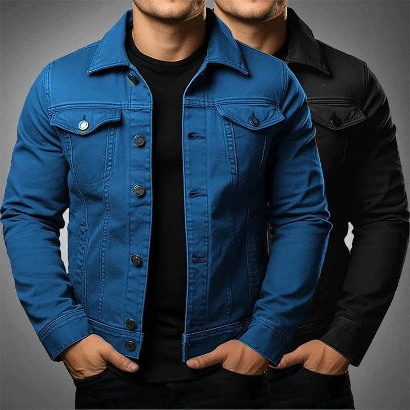 Men's Jacket Denim Coat Tooling Solid Color Thick Coat - MYLUXURY LANE ENTERPRISE