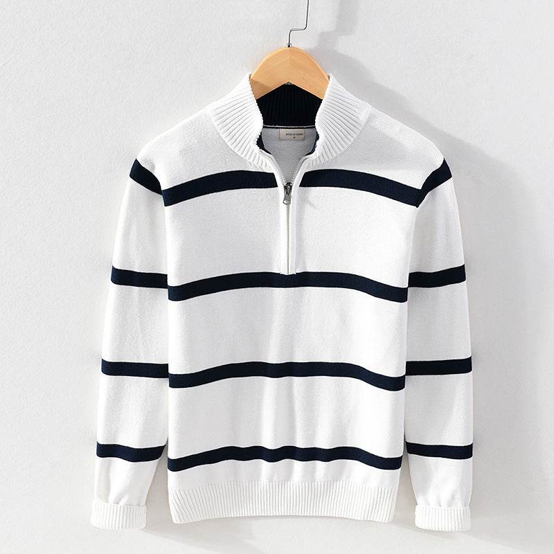 Turtleneck Men's Cotton Wool Casual Half Zipper Sweater - MYLUXURY LANE ENTERPRISE