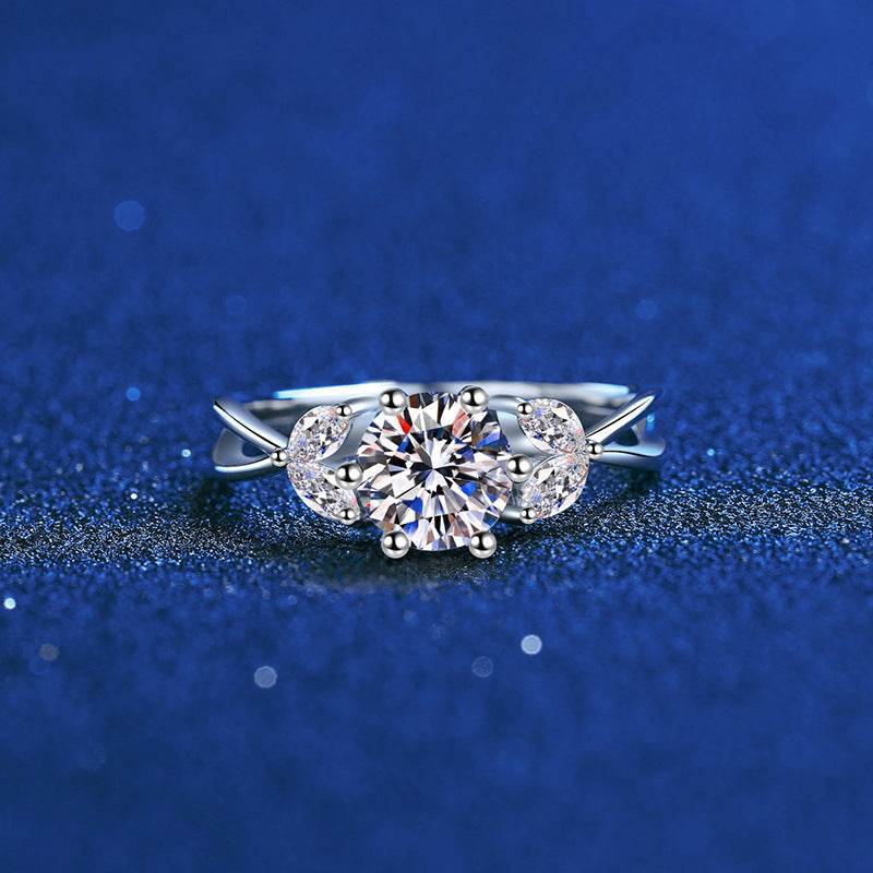 Sterling Silver Moissanite Ring Female Blooming Flower - MYLUXURY LANE ENTERPRISE
