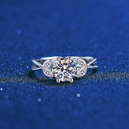 Sterling Silver Moissanite Ring Female Blooming Flower - MYLUXURY LANE ENTERPRISE