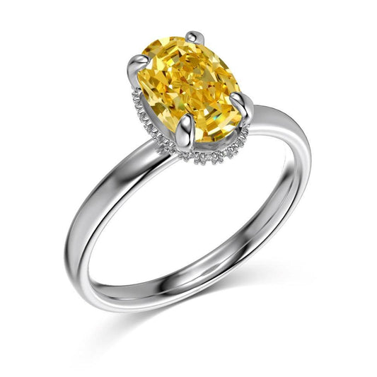 Oval 8A Ice Flower Cut Round Round Zirconium Inlaid Glossy Design Minority Fashion High-grade S925 Sterling Silver Ring - MYLUXURY LANE ENTERPRISE