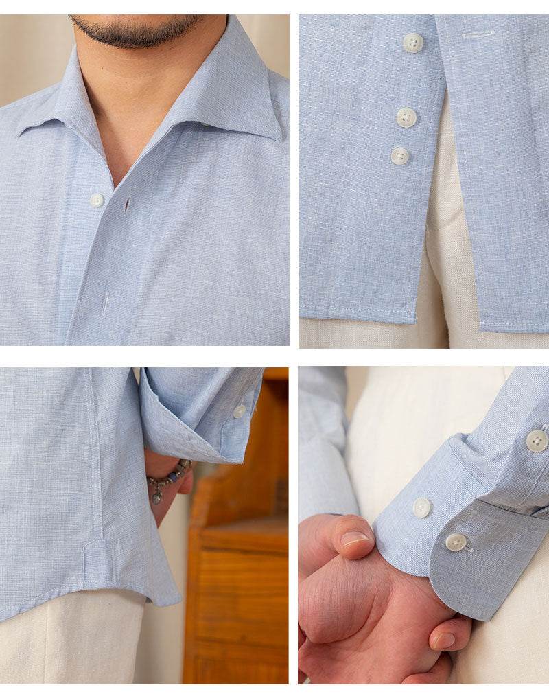 Men's Casual Breathable Cotton And Linen Shirt - MYLUXURY LANE ENTERPRISE