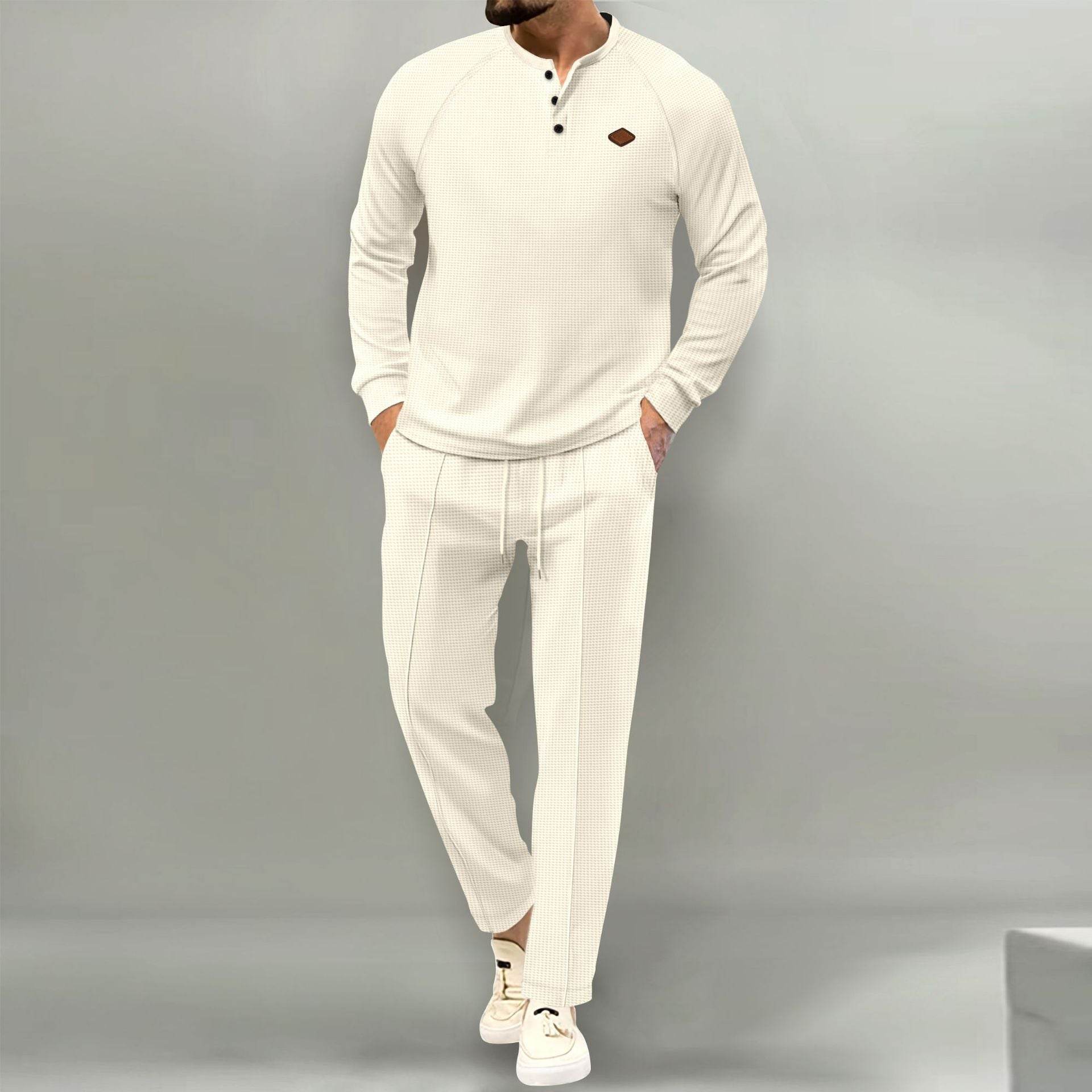 Men's Solid Color Long Sleeve Trousers Suit - MYLUXURY LANE ENTERPRISE