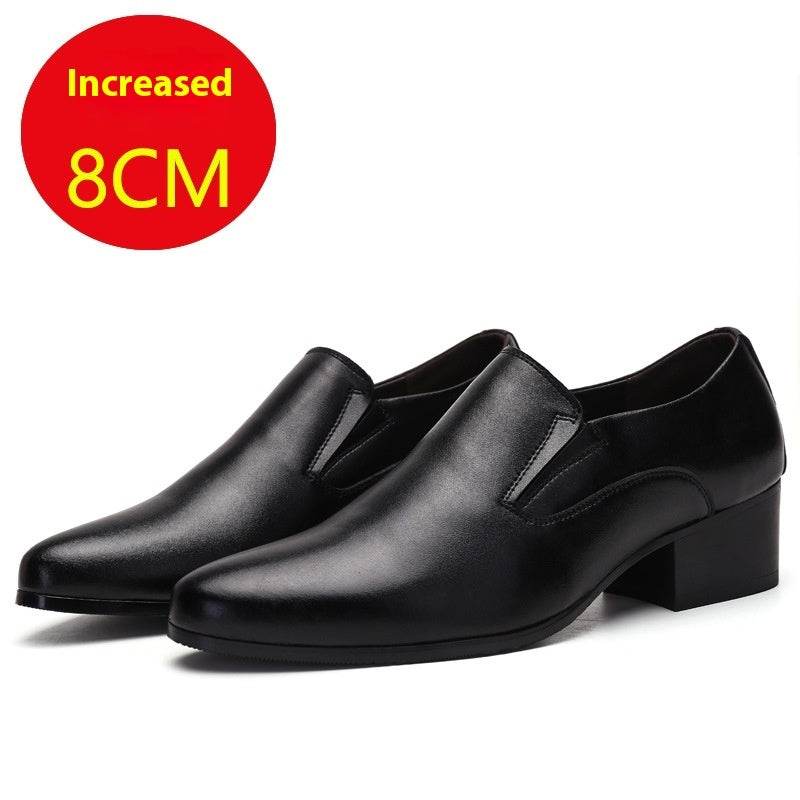 High Heel Pointed Leather Shoes Genuine Leather Men's Elevator Shoes - MYLUXURY LANE ENTERPRISE