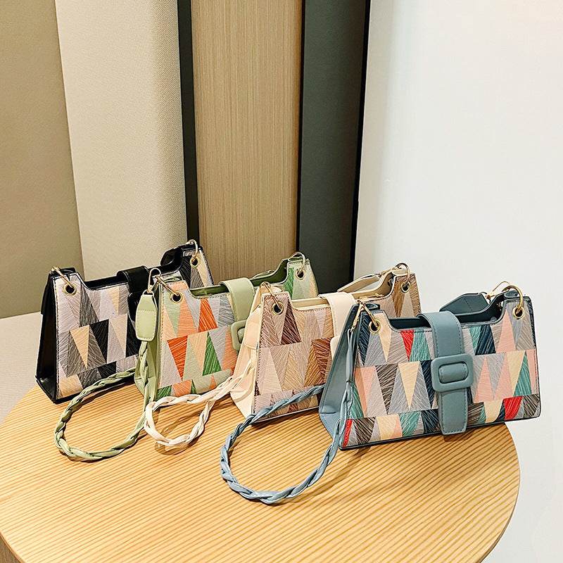New Popular Contrast Color PU Bag Female Summer Casual - MYLUXURY LANE ENTERPRISE