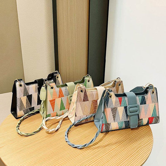 New Popular Contrast Color PU Bag Female Summer Casual - MYLUXURY LANE ENTERPRISE