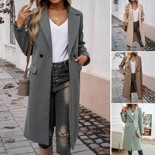 Lady Temperament Commuting Turn-down Collar Coat - MYLUXURY LANE ENTERPRISE