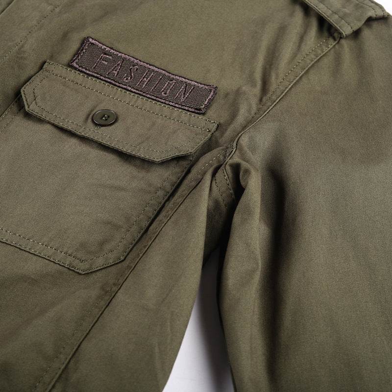 Men's Loose Long Sleeve Pocket Solid Color Shirt - MYLUXURY LANE ENTERPRISE