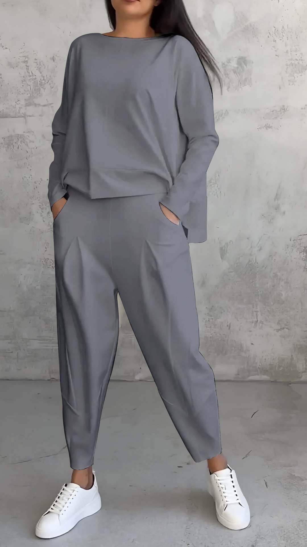 Women's Irregular Design Long-sleeved Sweater Harem Pants Suit - MYLUXURY LANE ENTERPRISE