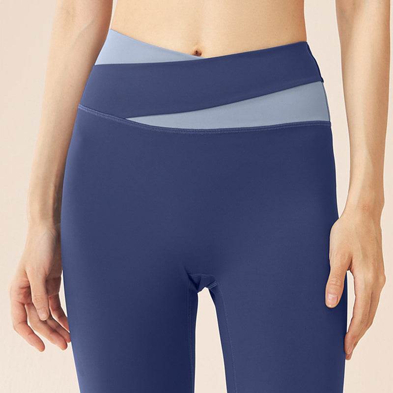 Spliced High Waist Yoga Pants Butt Lift Seamless Leggings Quick-drying Running Sports Fitness Pant For Womens Clothing - MYLUXURY LANE ENTERPRISE
