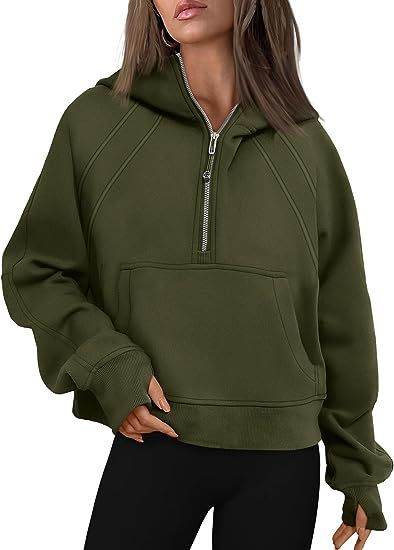Zipper Hoodies Sweatshirts With Pocket Loose Sport Tops Long Sleeve Pullover Sweaters Winter Fall Outfits Women Clothing - MYLUXURY LANE ENTERPRISE