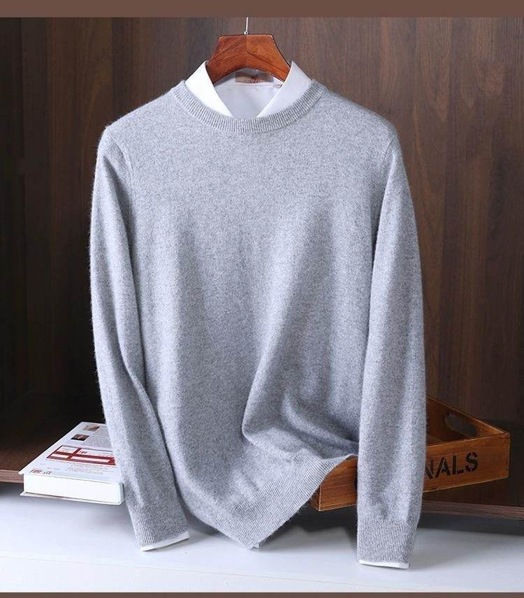 Round Neck Sweater Men's Loose Oversized Knit Bottoming Shirt - MYLUXURY LANE ENTERPRISE